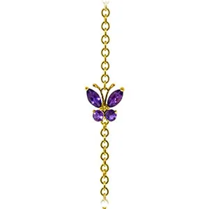 0.6 Carat 14K Solid Yellow Gold Flutter Amethyst Bracelet