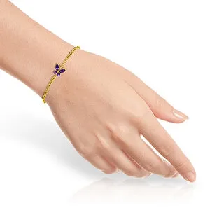 0.6 Carat 14K Solid Yellow Gold Flutter Amethyst Bracelet