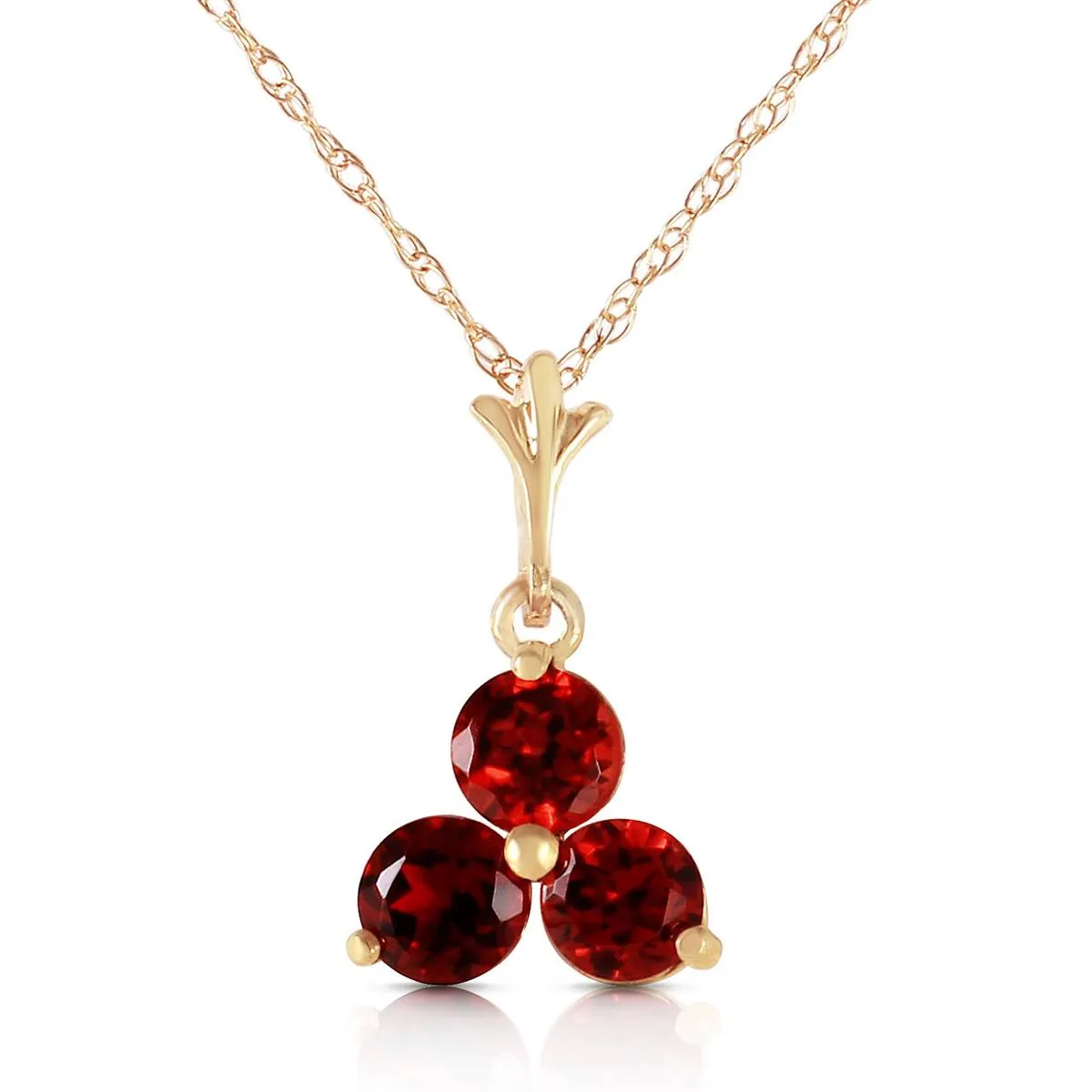 0.75 Carat 14K Solid Yellow Gold Have Your Cake Garnet Necklace