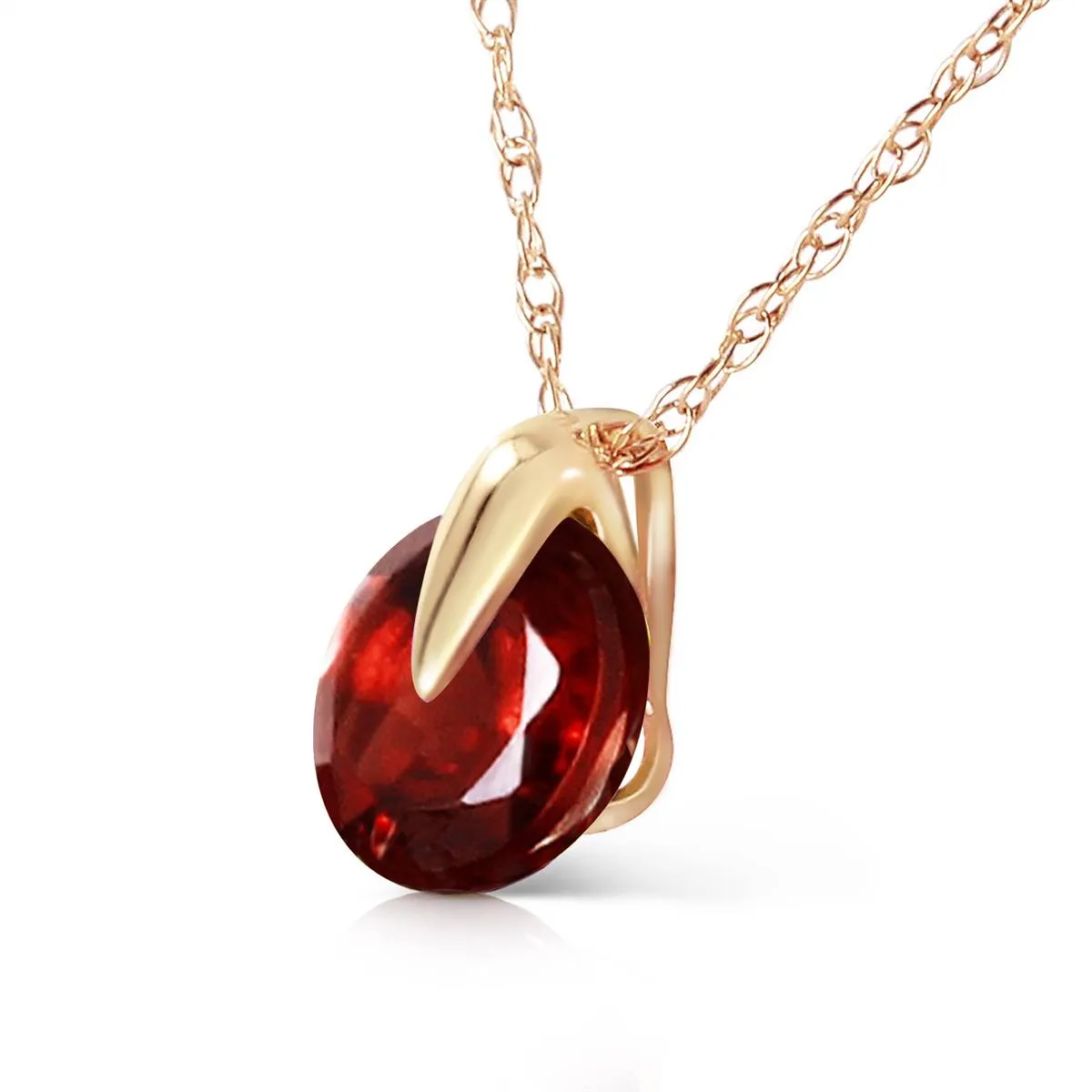 1 Carat 14K Solid Yellow Gold Staggering Beauty Garnet Necklace