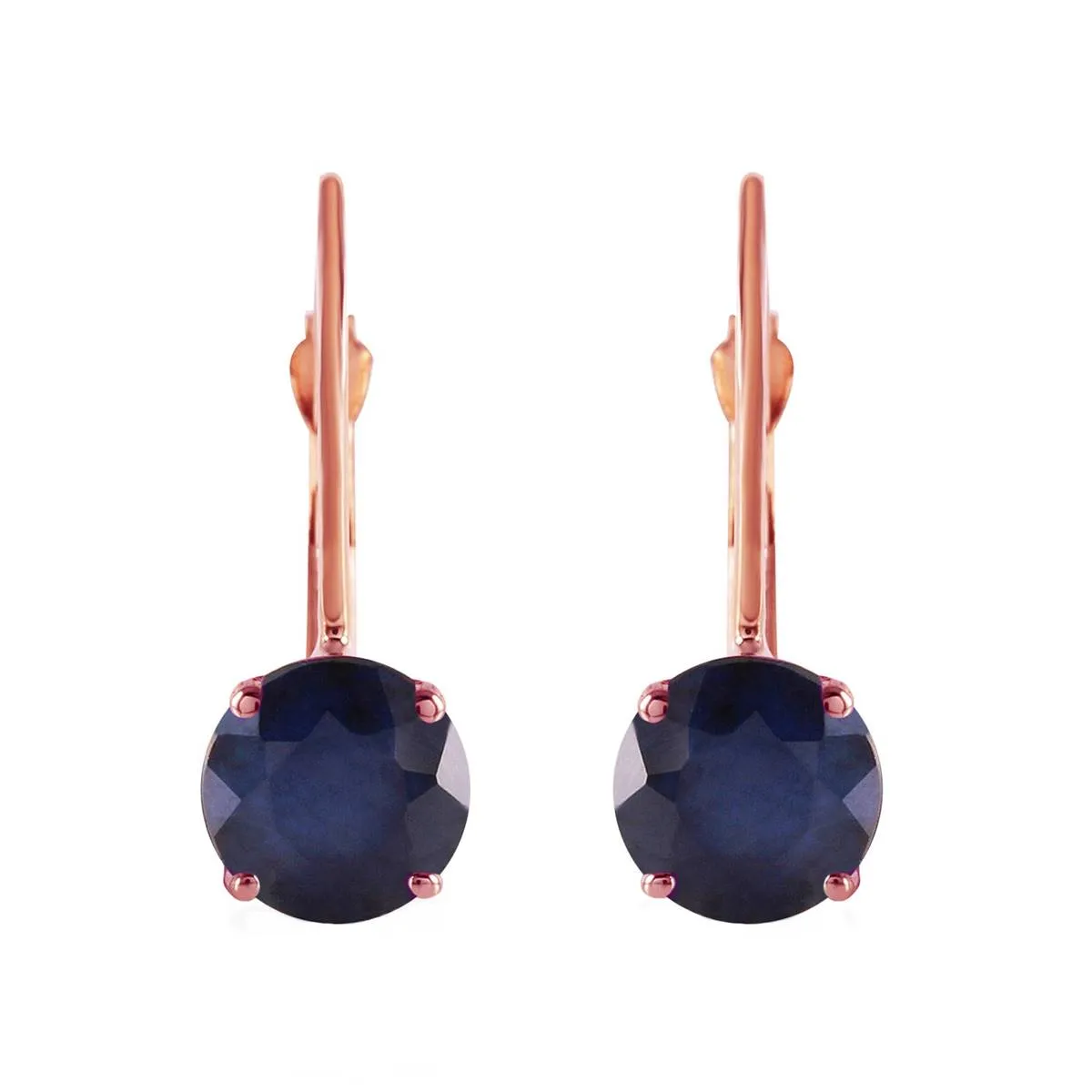 1.2 Carat 14K Solid Rose Gold Solitaire Sapphire Earrings