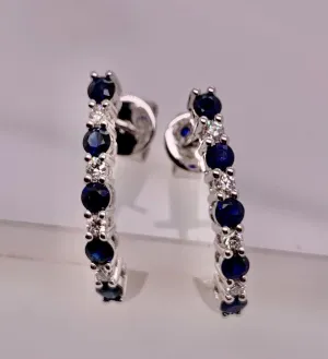 14K Sapphire & Diamond Earrings