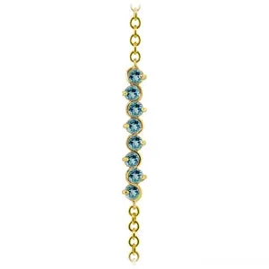 1.55 Carat 14K Solid Yellow Gold Bracelet Natural Blue Topaz