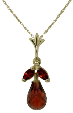 1.7 Carat 14K Solid White Gold Heartland Garnet Necklace