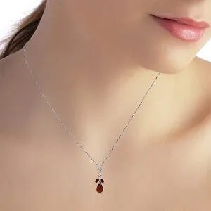 1.7 Carat 14K Solid White Gold Heartland Garnet Necklace