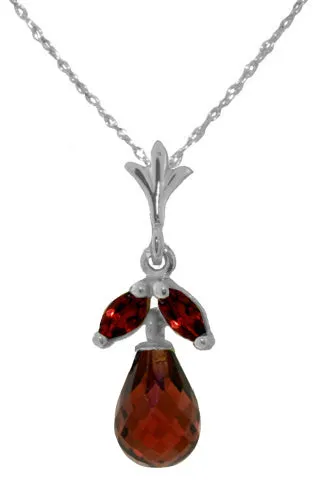 1.7 Carat 14K Solid Yellow Gold Passionate Romantic Garnet Necklace