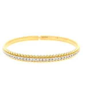 18k Yellow Gold Diamond Flex Cuff Bracelet (I7790)