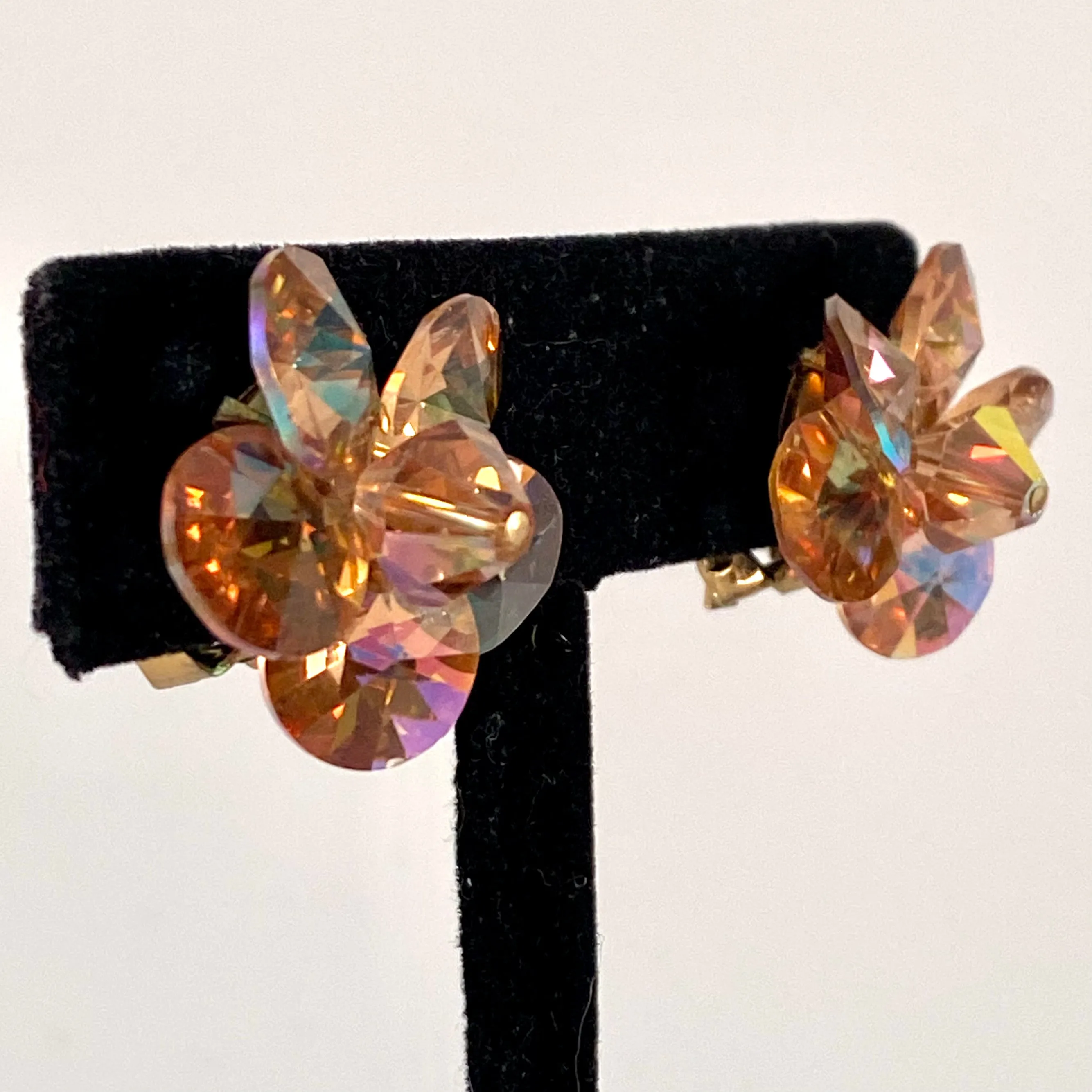 1960s Aurora Borealis Bead Earrings