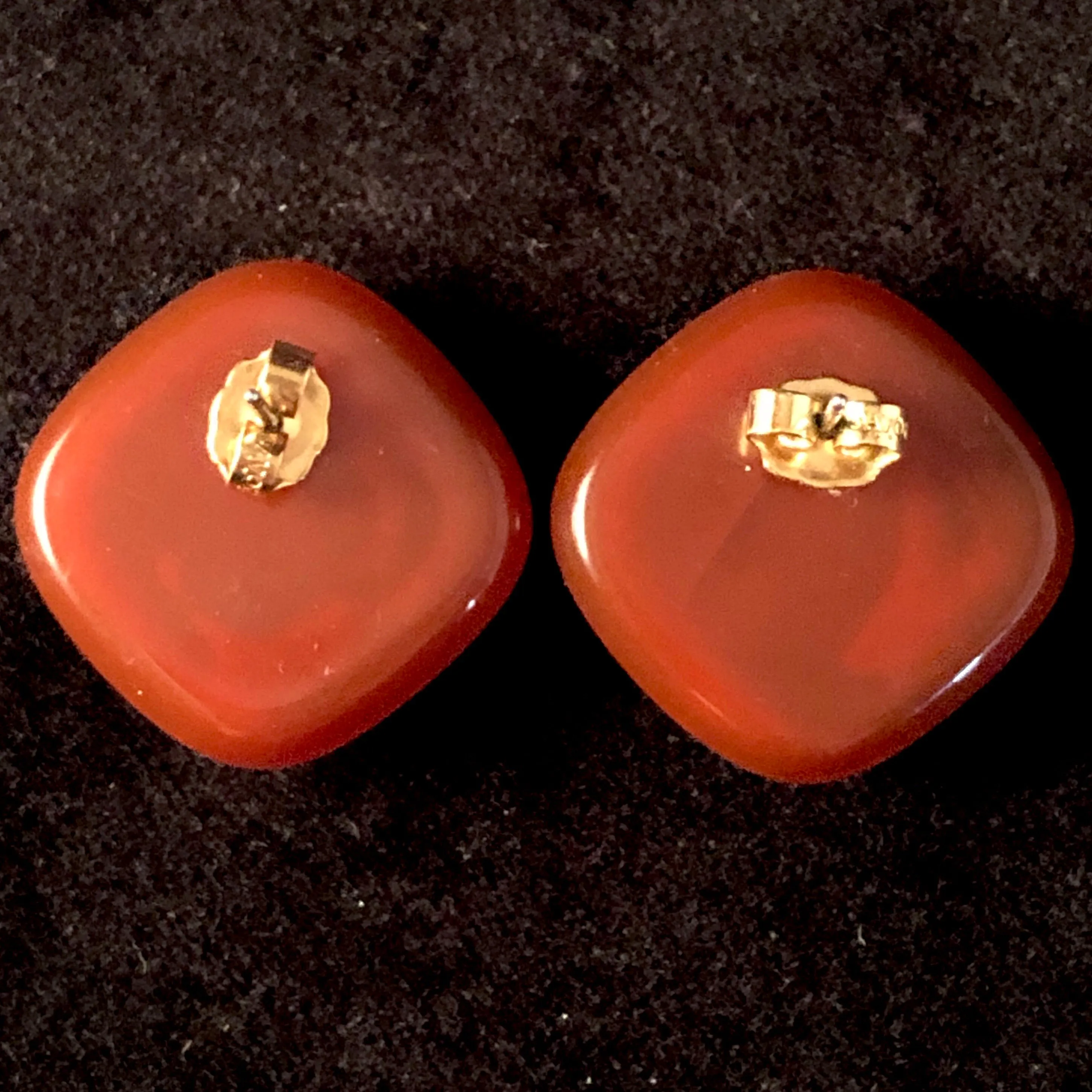 1986 Avon Polished Spectrum Amber Earrings