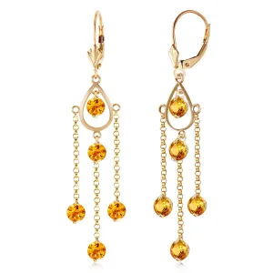 3 Carat 14K Solid Yellow Gold Gilded Age Citrine Earrings