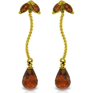 3.4 Carat 14K Solid Yellow Gold Breeze Garnet Earrings