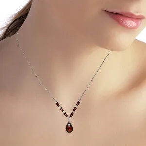 4.35 Carat 14K Solid White Gold Be Transported Garnet Necklace