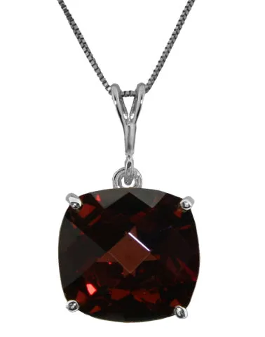 4.5 Carat 14K Solid Yellow Gold Necklace Natural Checkerboard Cut Garnet