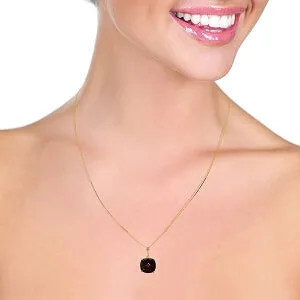 4.5 Carat 14K Solid Yellow Gold Necklace Natural Checkerboard Cut Garnet