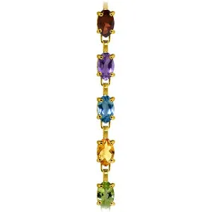 5.46 Carat 14K Solid Yellow Gold Tennis Bracelet Multi Gemstones