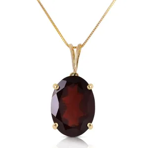 6 Carat 14K Solid Yellow Gold Necklace Oval Garnet