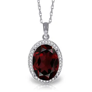 6.23 Carat 14K Solid White Gold Loren Garnet Diamond Necklace