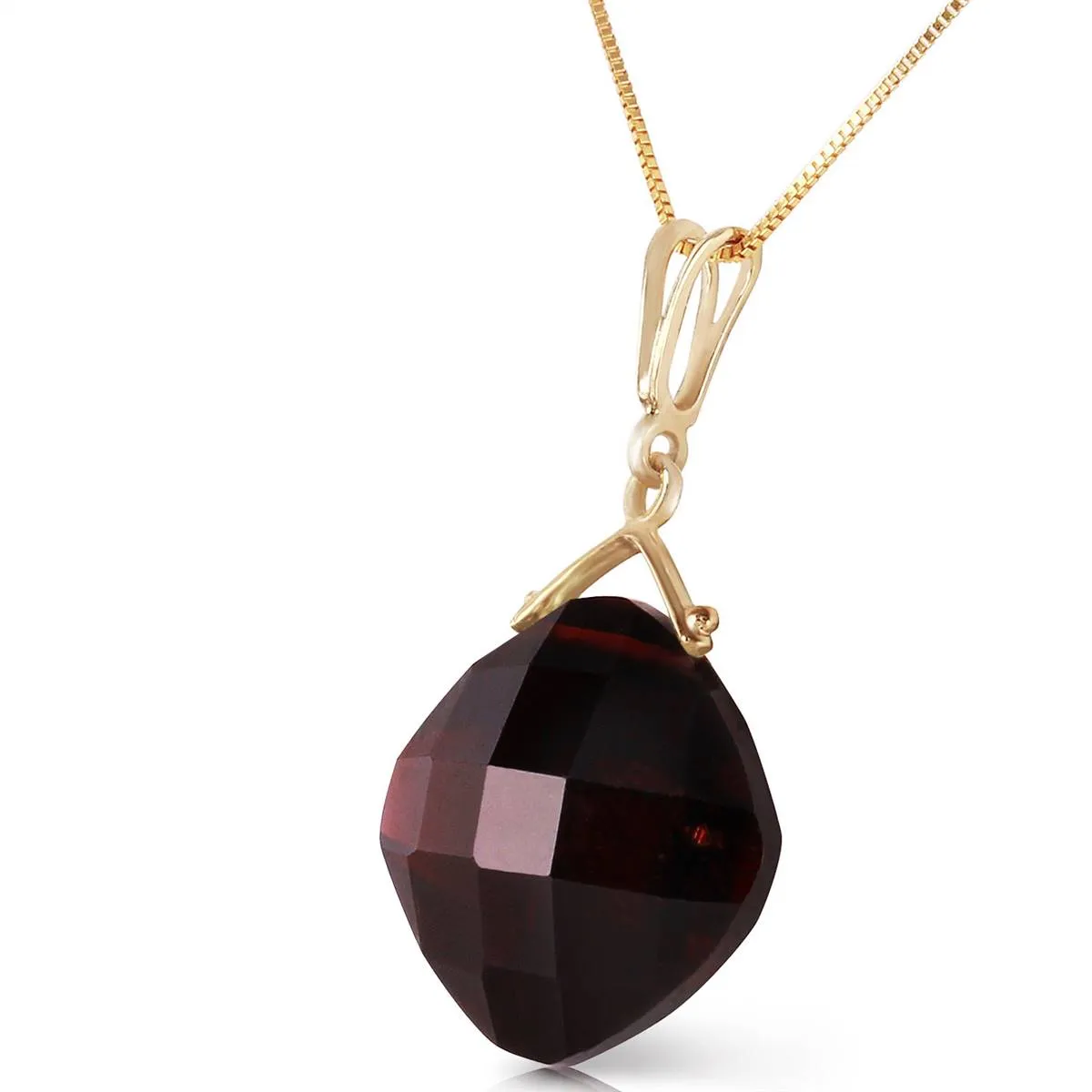 8.75 Carat 14K Solid Yellow Gold Distant Horizon Garnet Necklace