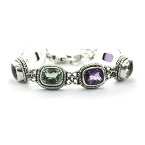 925 AMETHYST - GREEN AMETHYST STATION BRACELET