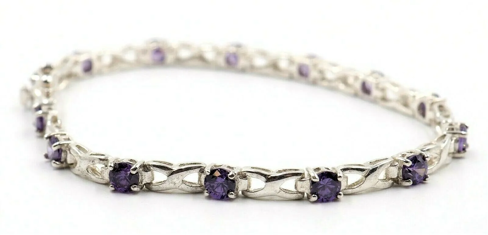 925 Sterling Silver Rhinestone Bracelet