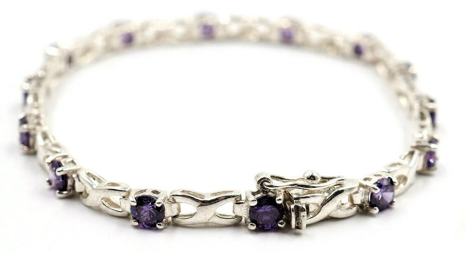 925 Sterling Silver Rhinestone Bracelet