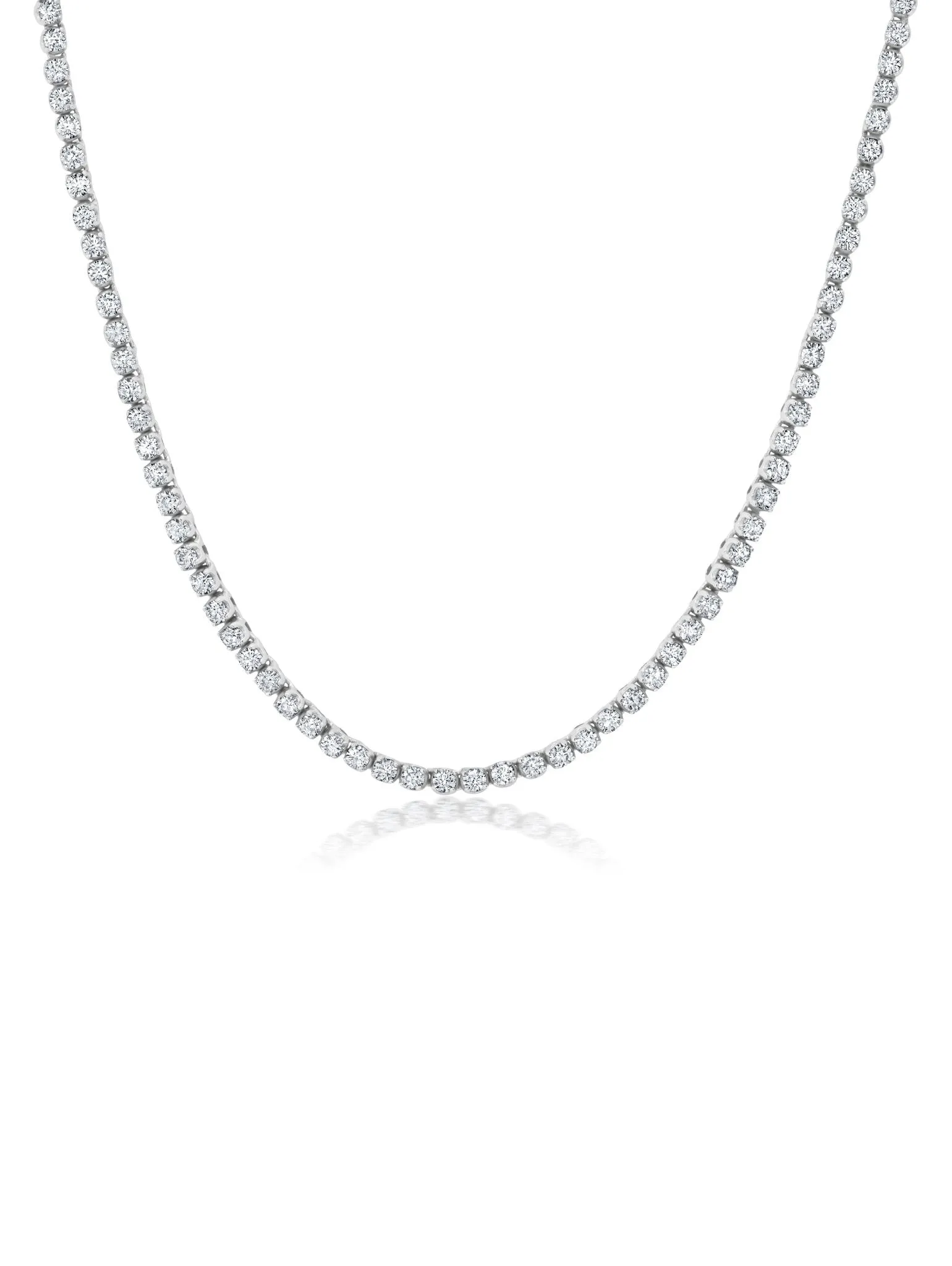 Adjustable Choker Tennis Necklace in Platinum