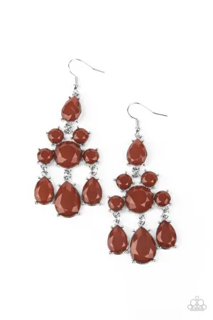 Afterglow Glamour Brown Paparazzi Earrings