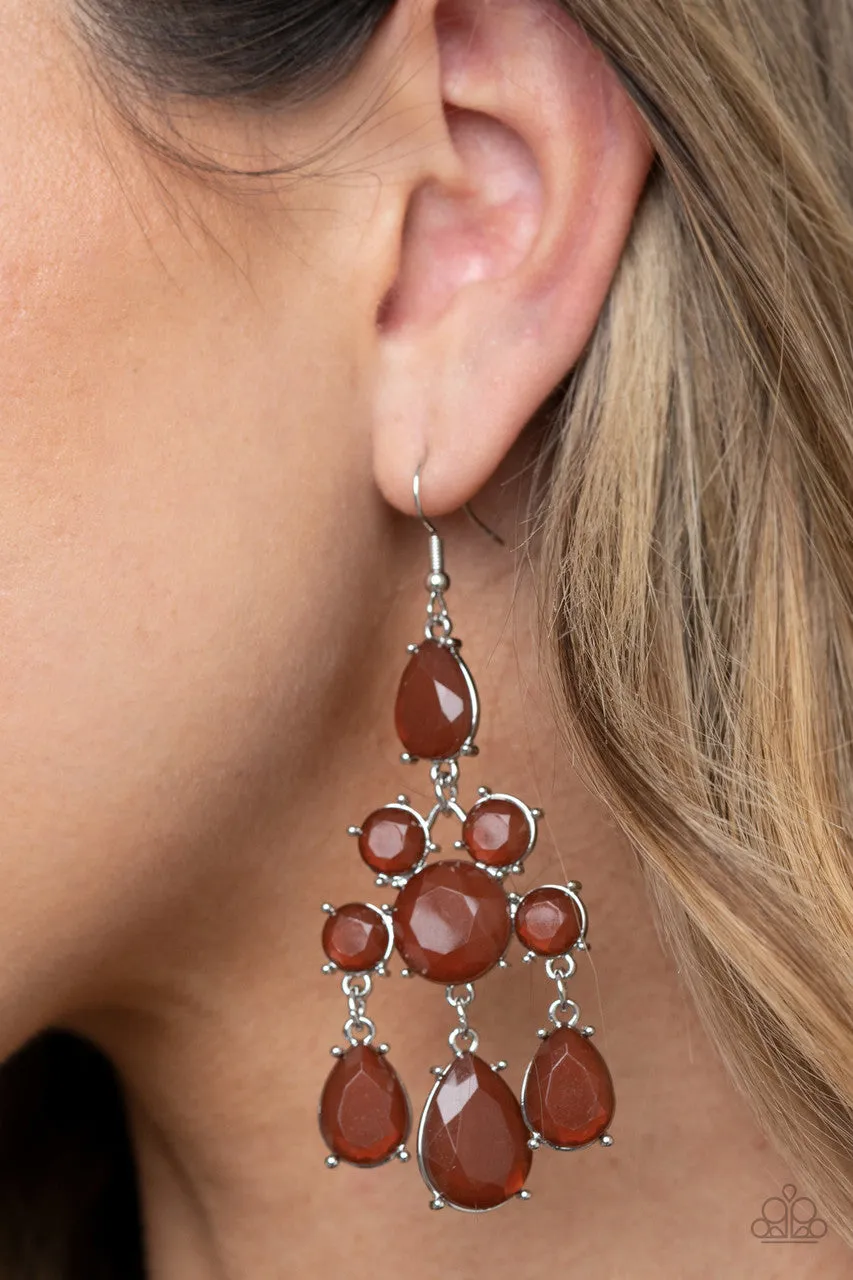 Afterglow Glamour Brown Paparazzi Earrings