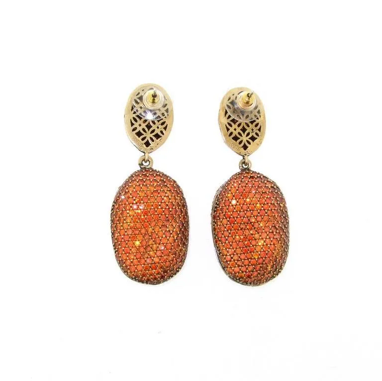 Amber Crystal Pebble Designer Earrings by JCM