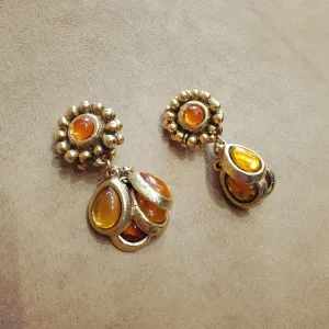 Amber Glass Drop clip on earring by Satellite Paris