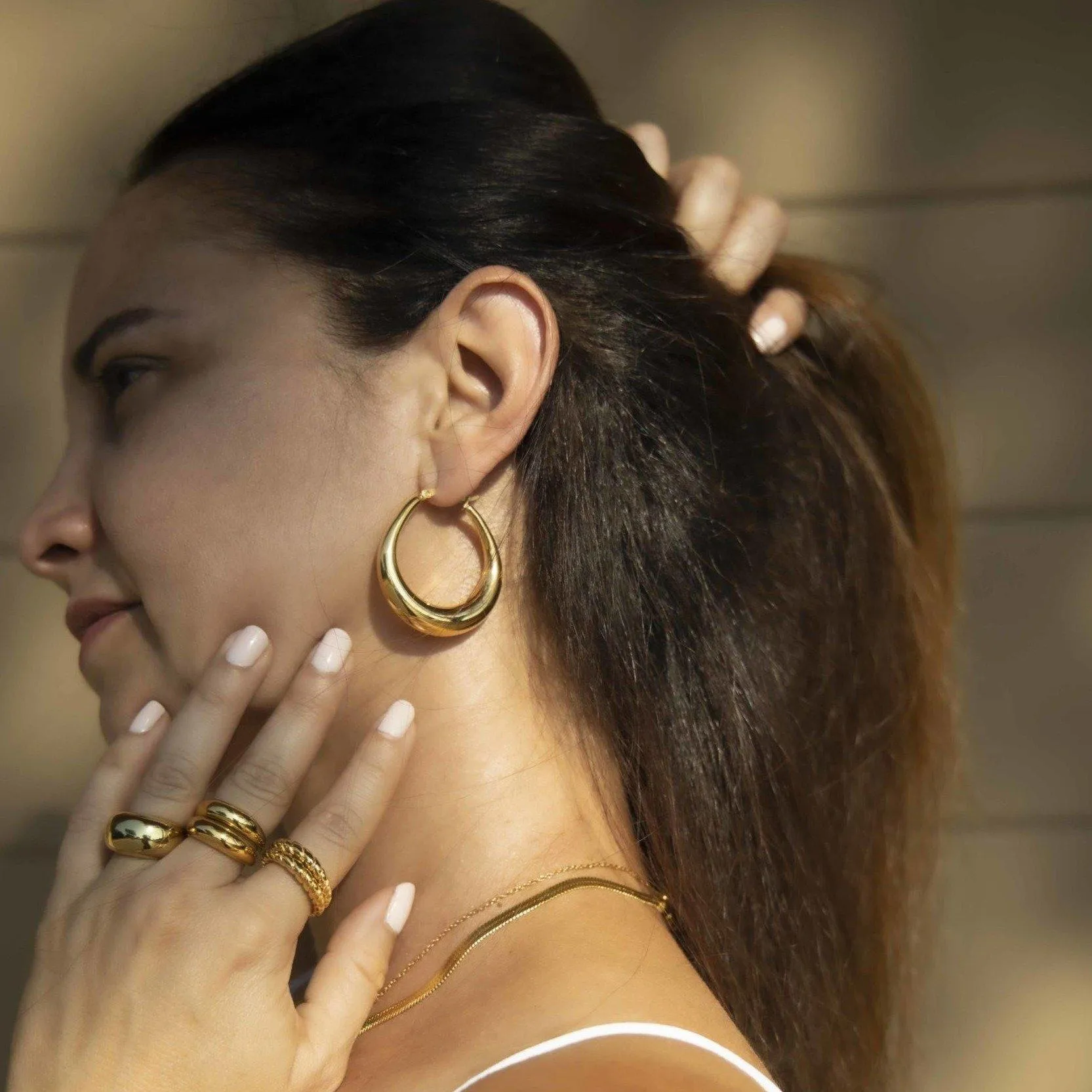 Amber Hoop Earrings