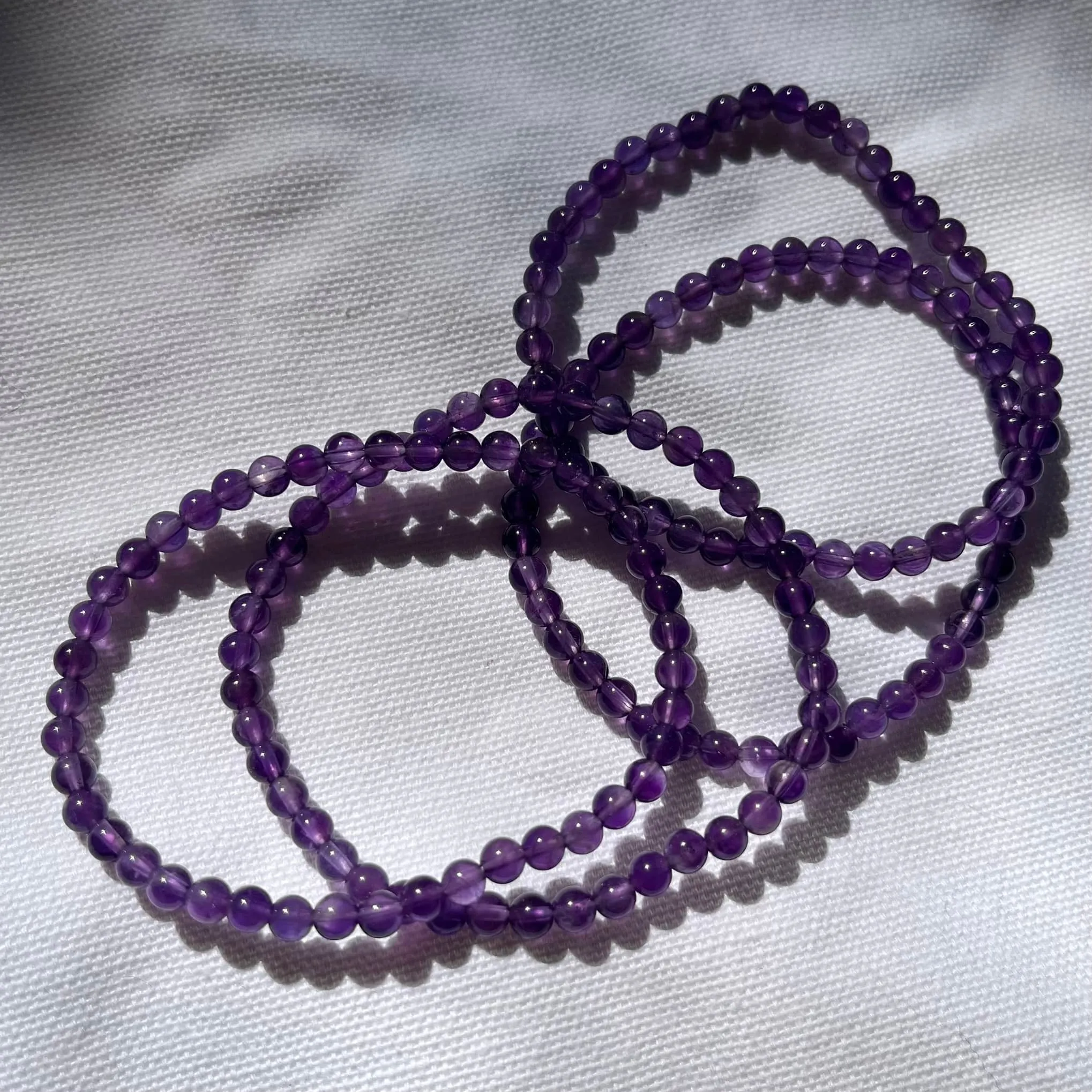 Amethyst 4mm Beaded Bracelet - Spiritual Protection