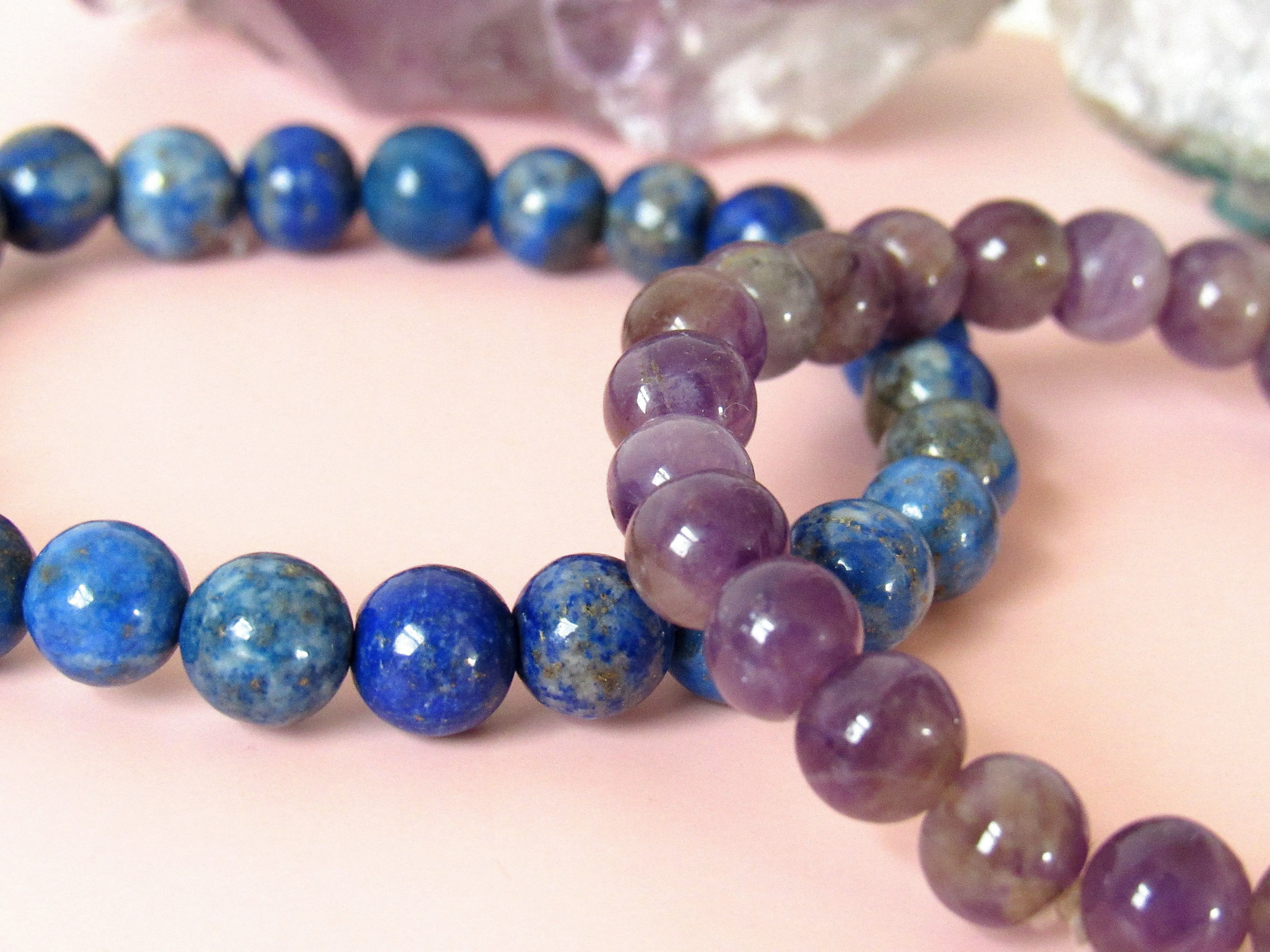 Amethyst Beaded Stone Bracelets