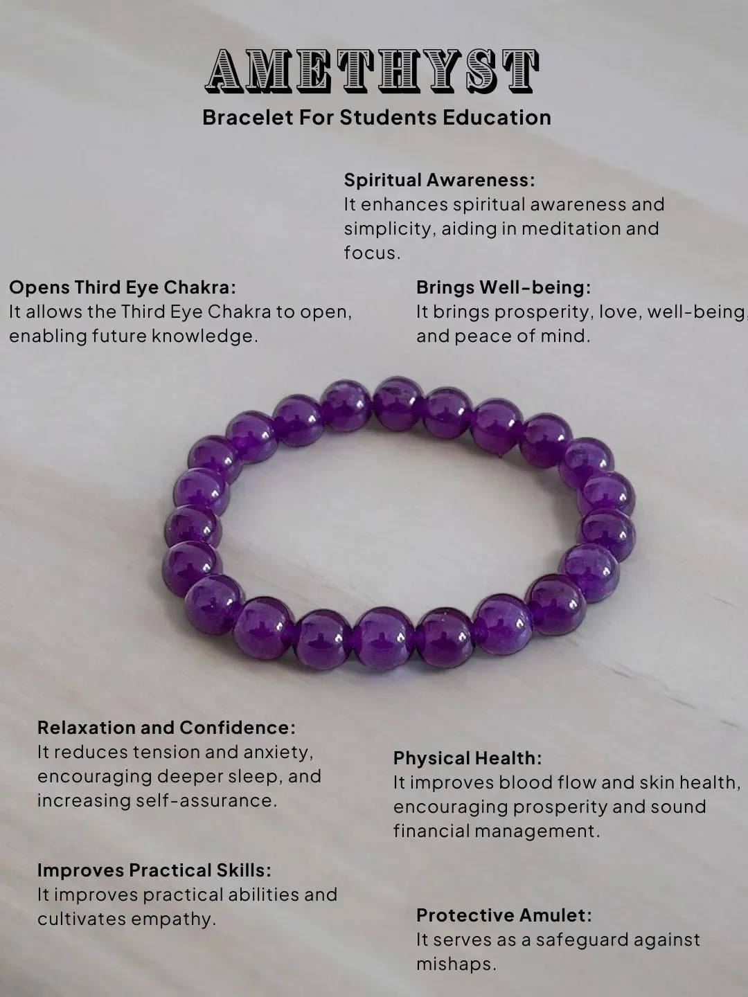 Amethyst Bracelet For Students Education