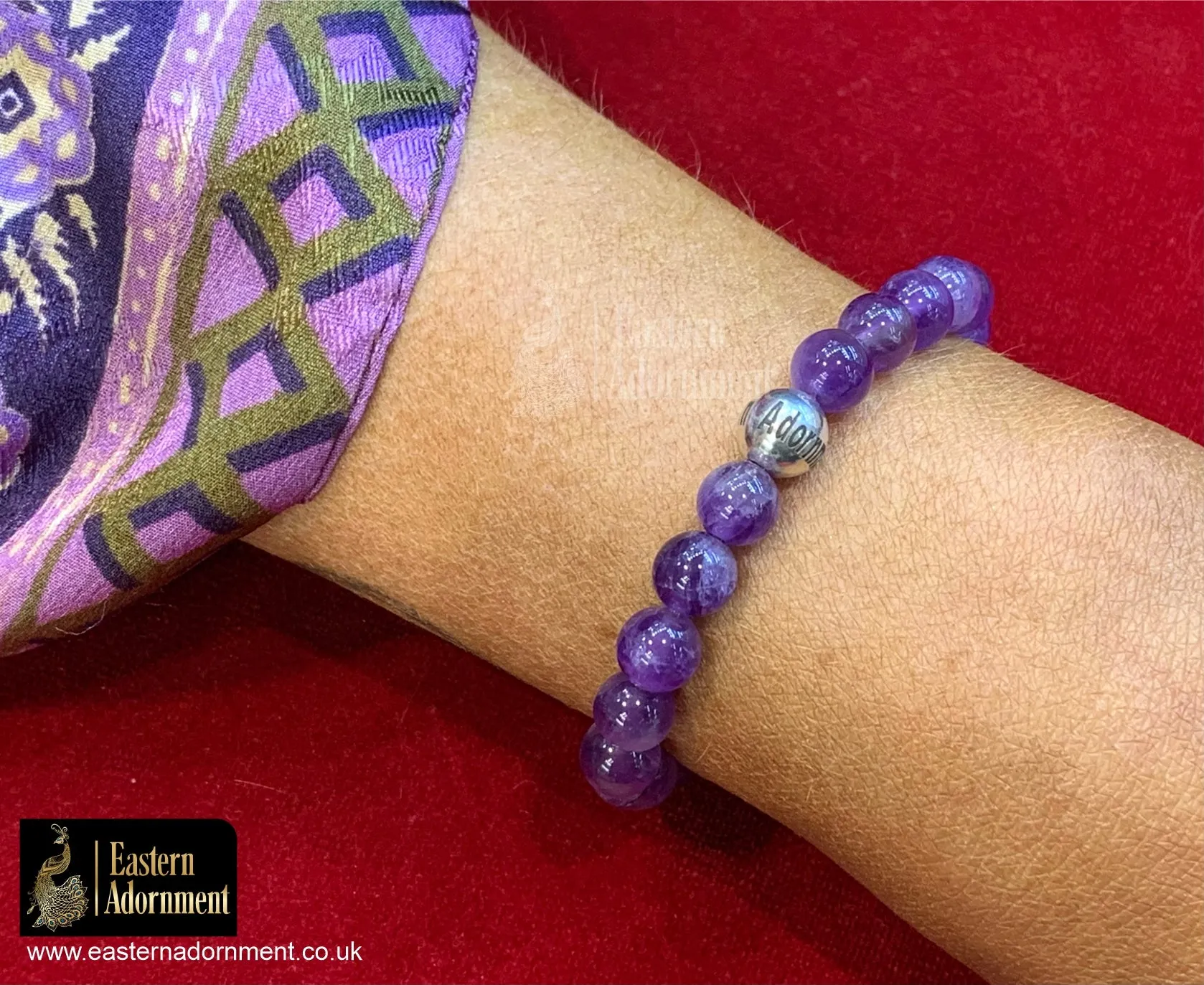 Amethyst Crystal Bead Bracelet