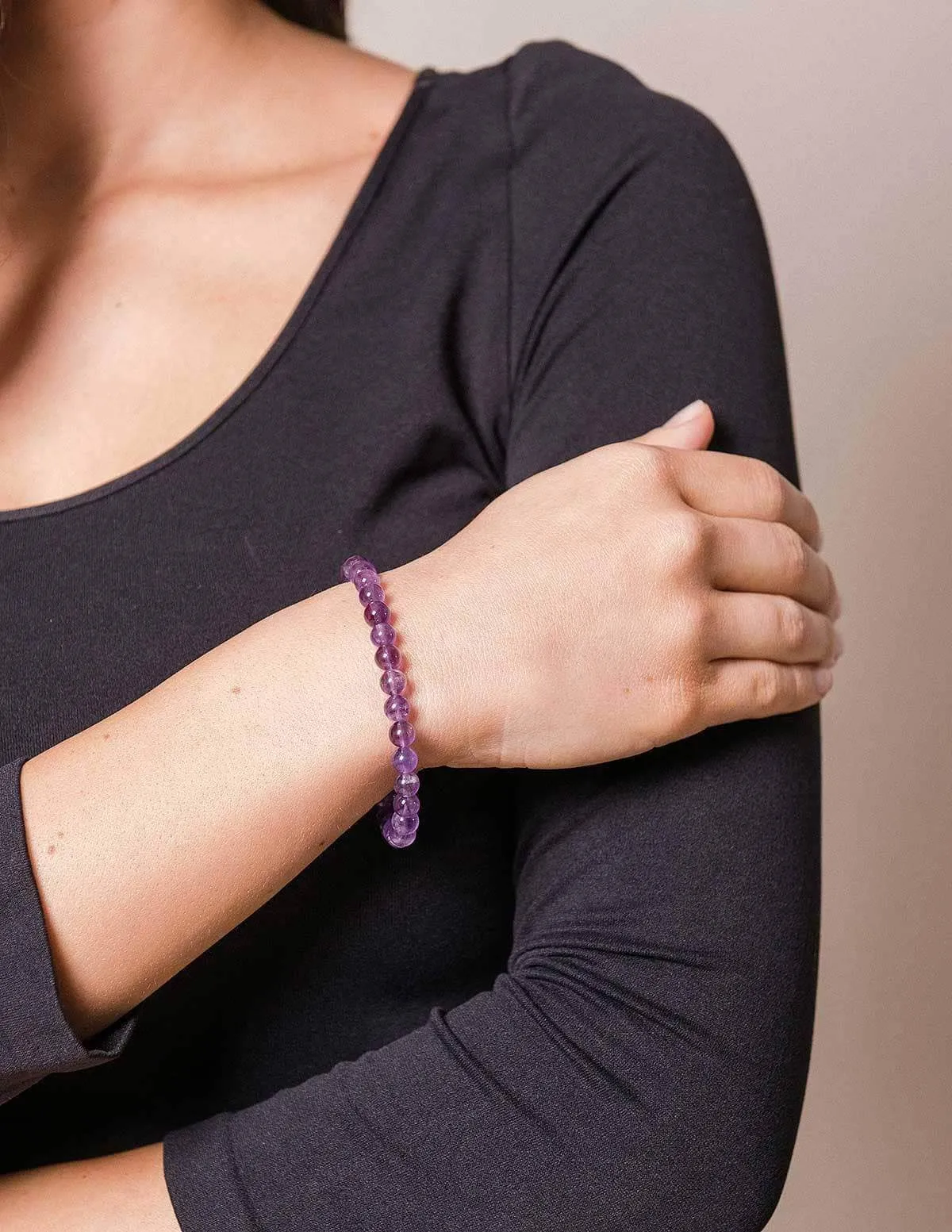 Amethyst Energy Gemstone Bracelet - 6 mm