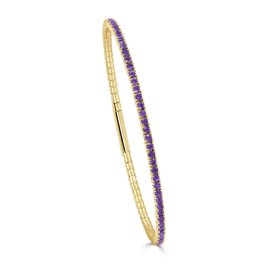 Amethyst Flexible Bangle Bracelet