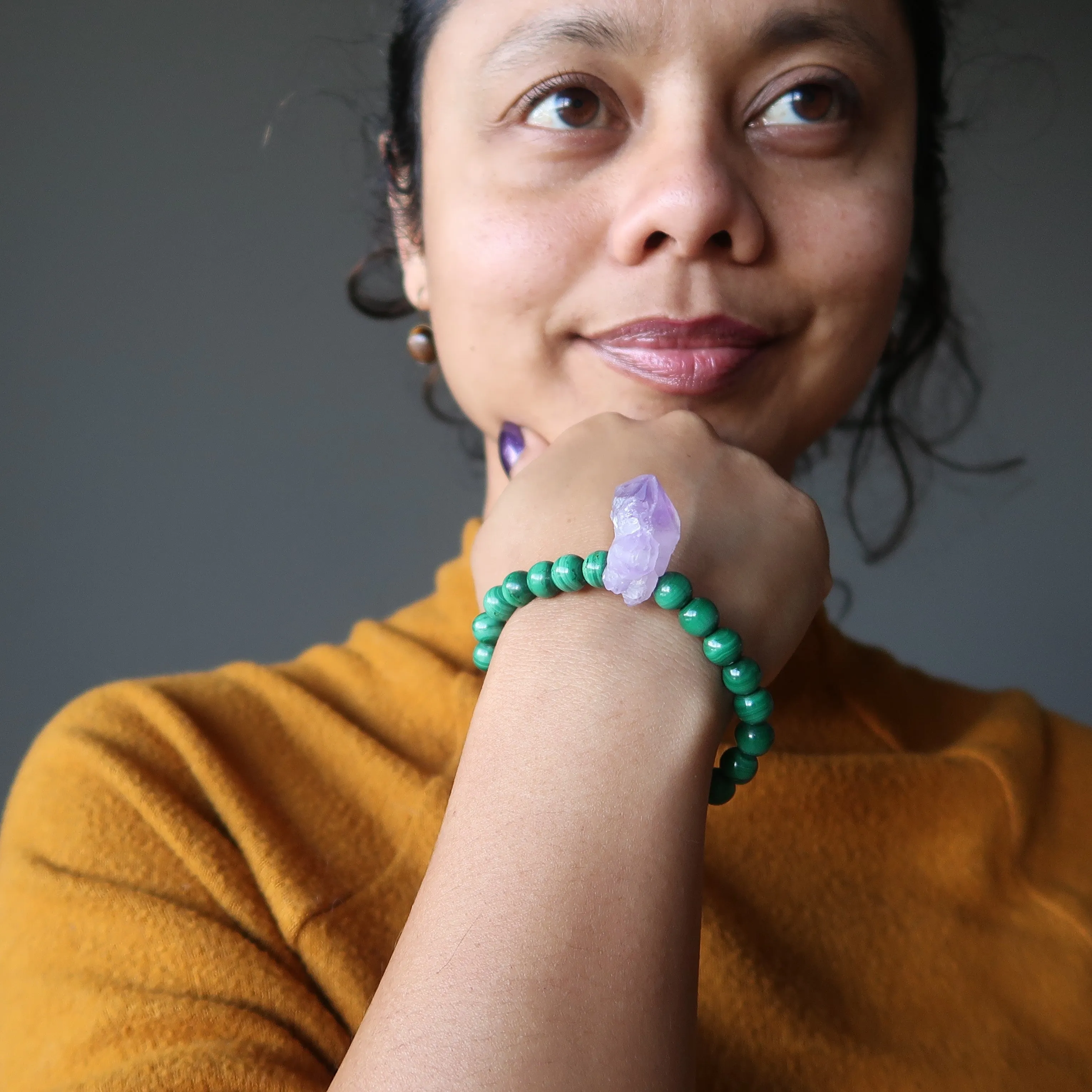 Amethyst Malachite Bracelet Valiant Path