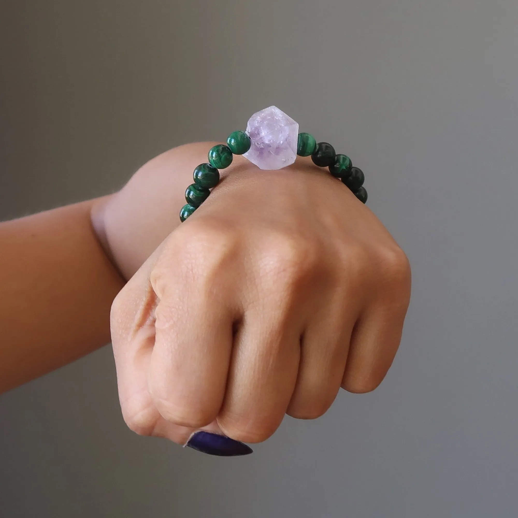 Amethyst Malachite Bracelet Valiant Path