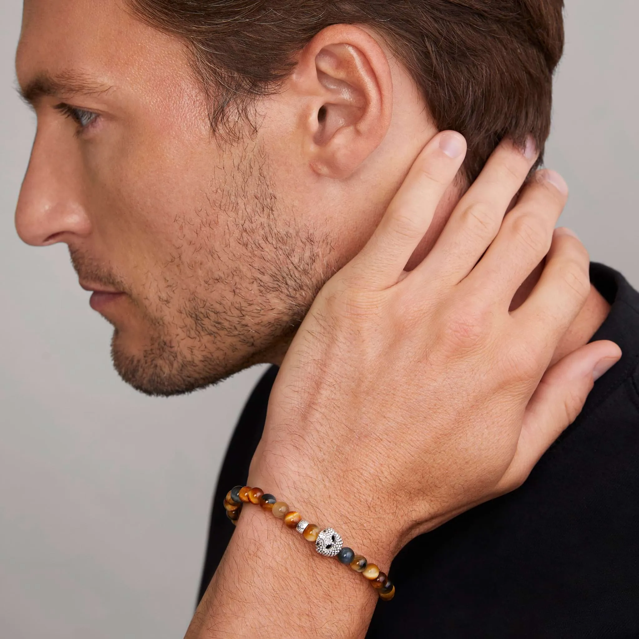 Anthem Tigereye Skull Bracelet