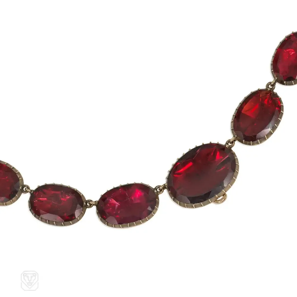 Antique garnet and gold rivière necklace