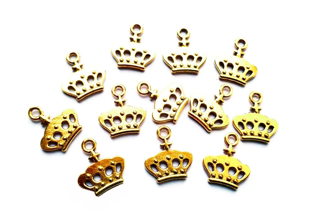 Antique Golden Crown Charms