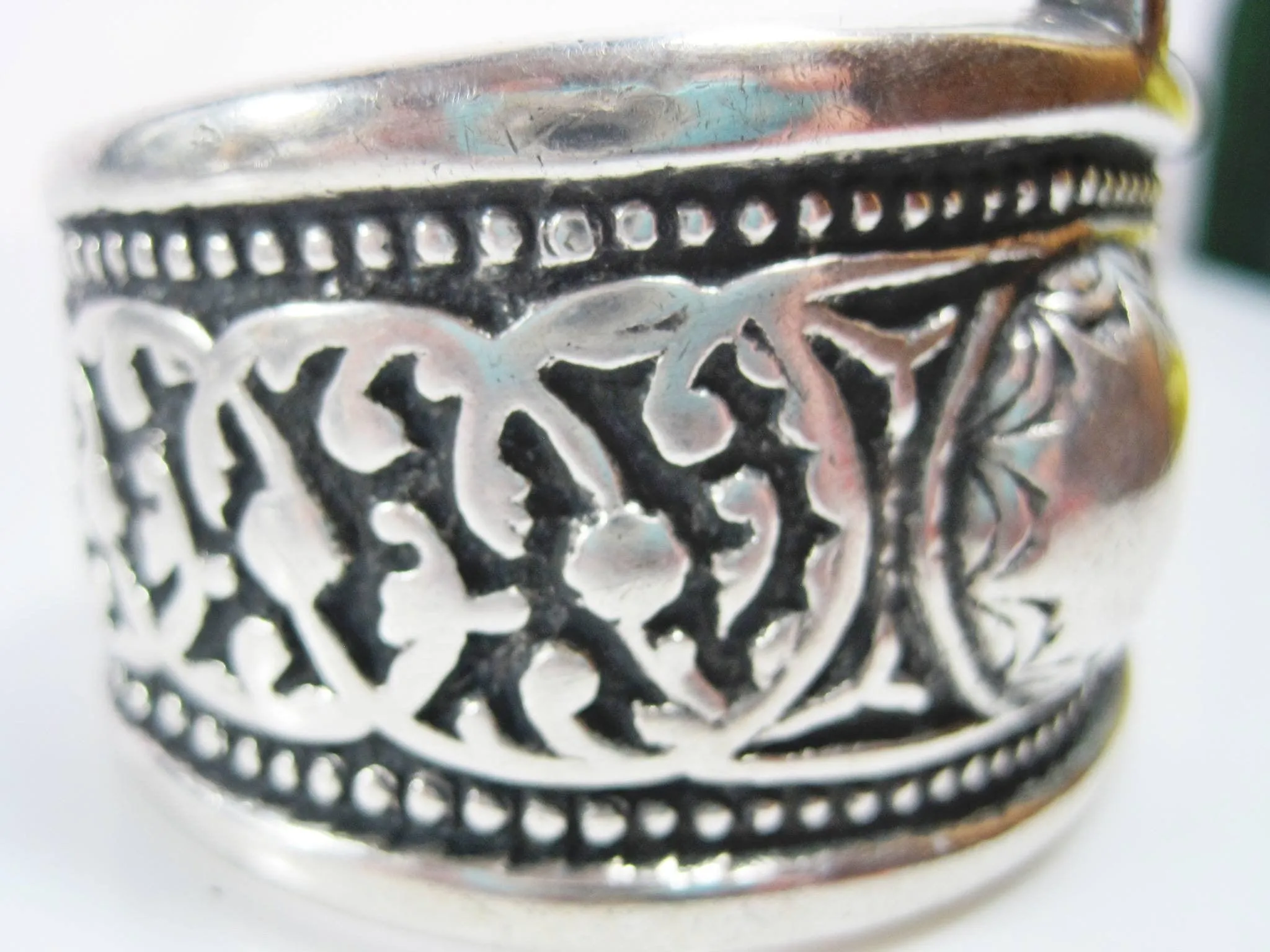 Antique Kazakh Central Asian Silver Cuff Bracelet