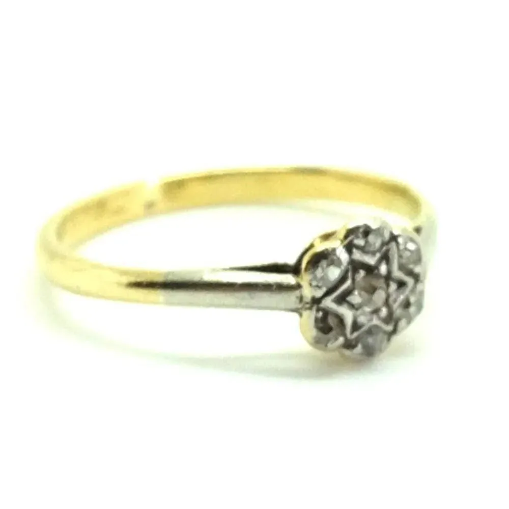 Antique Victorian Diamond Star 9ct Gold Ring