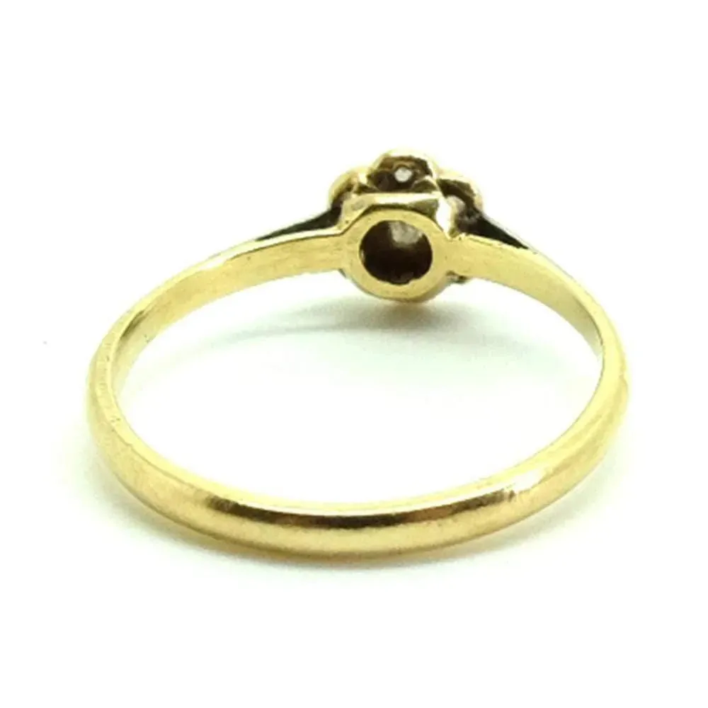 Antique Victorian Diamond Star 9ct Gold Ring