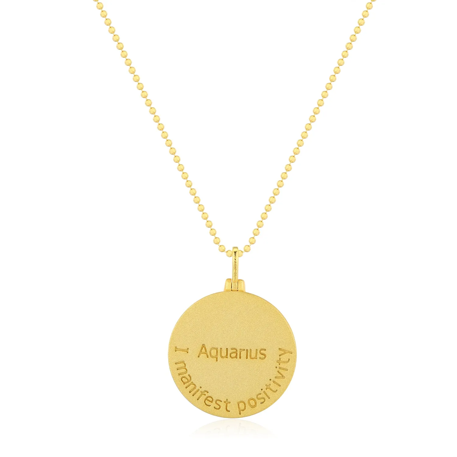 Aquarius Zodiac Mantra Necklace