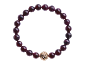 Auspicious Beaded Garnet Bracelet 8mm