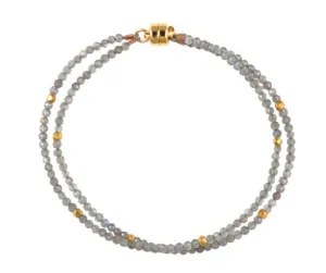 AVF Gold Labradorite Double Strand Beaded Bracelet