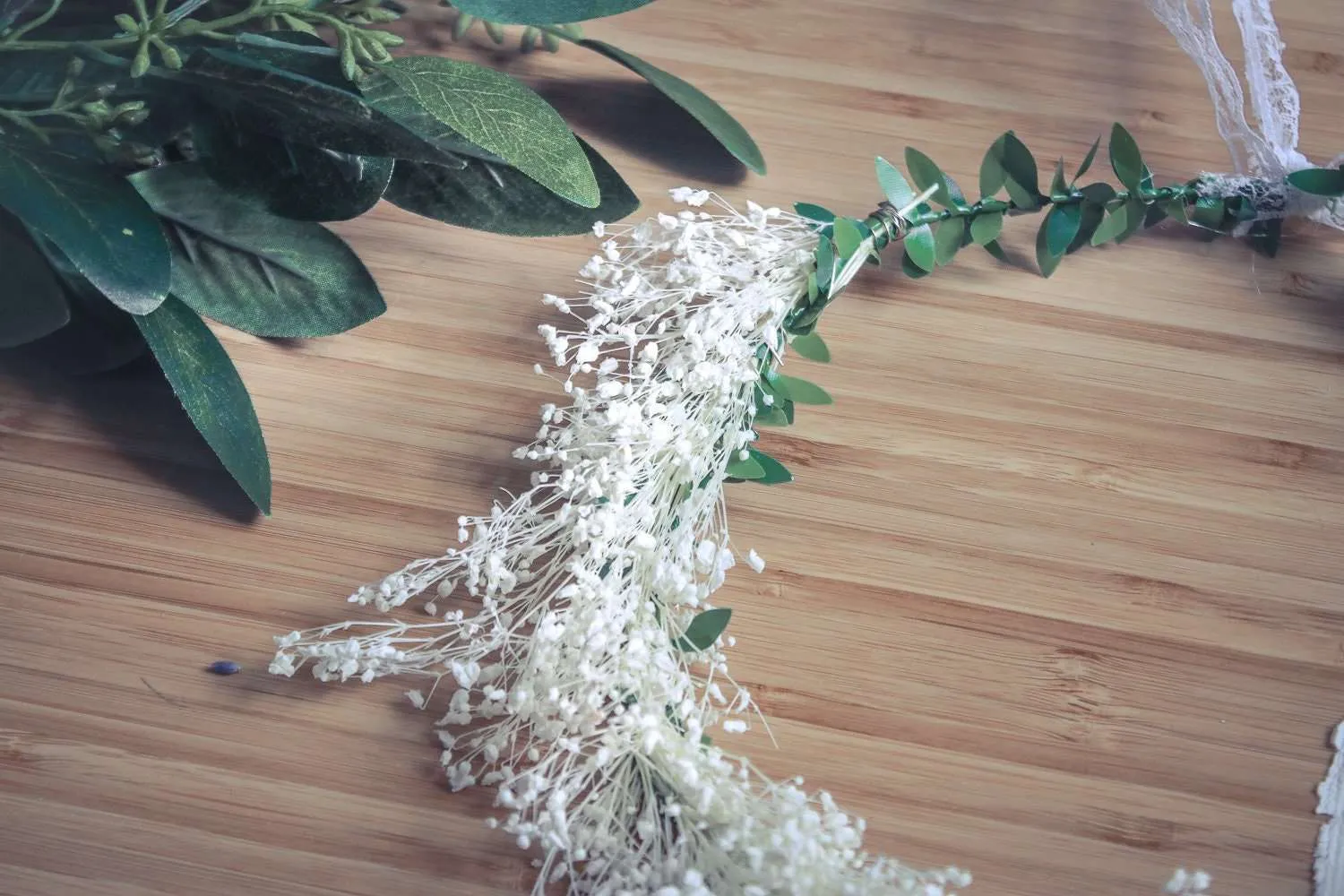 Baby's Breath Crown, White Weddings, Dried Flower Crown, Boho Wreath, Wedding Crown, Vintage Crown, Rustic Weddings