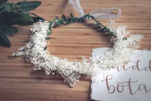 Baby's Breath Crown, White Weddings, Dried Flower Crown, Boho Wreath, Wedding Crown, Vintage Crown, Rustic Weddings